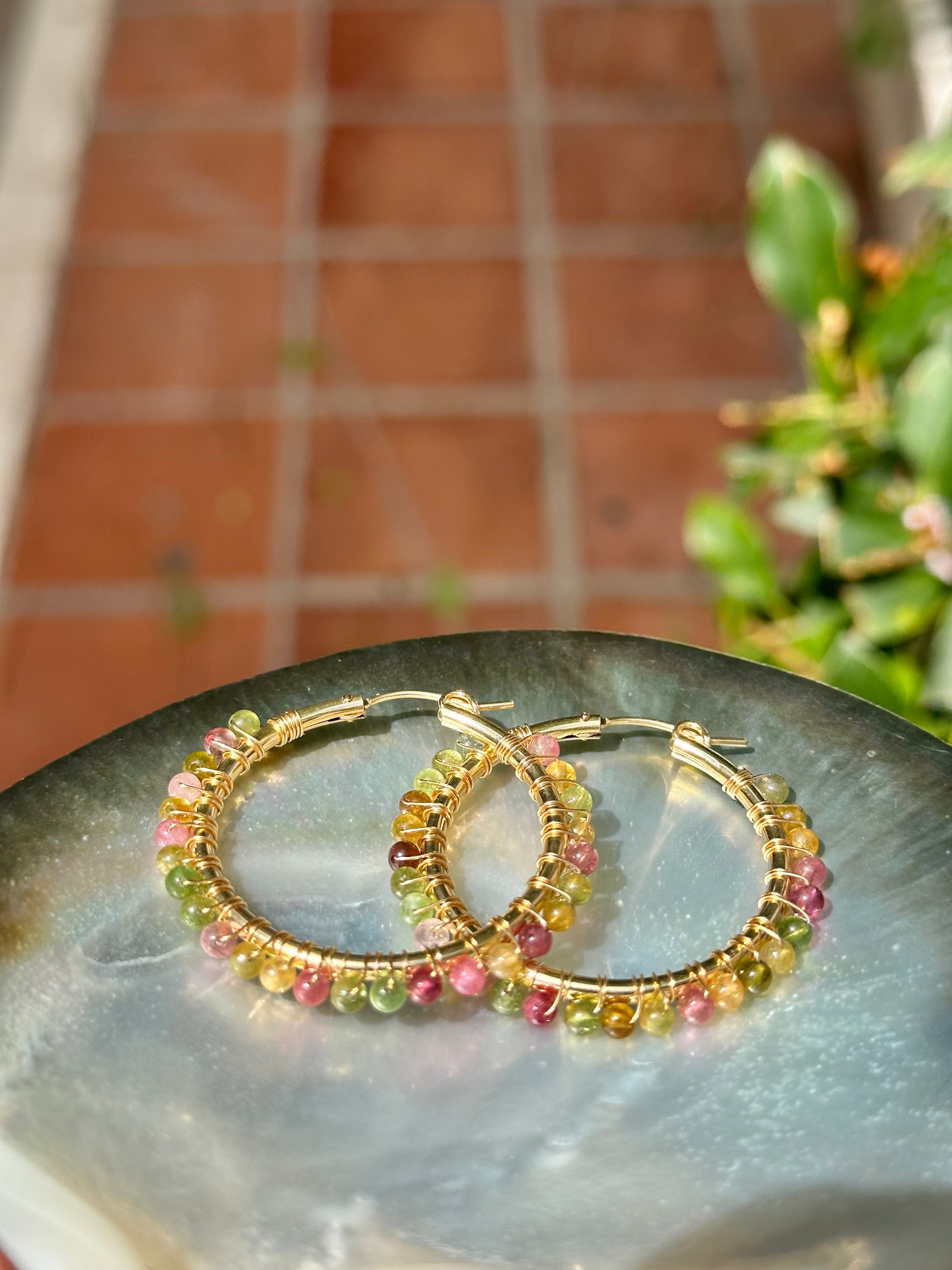 Tourmaline Hoop Earrings