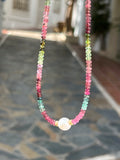 Tourmaline And Pearl Choker