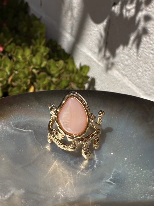 Pink Mother of Pearl Ring