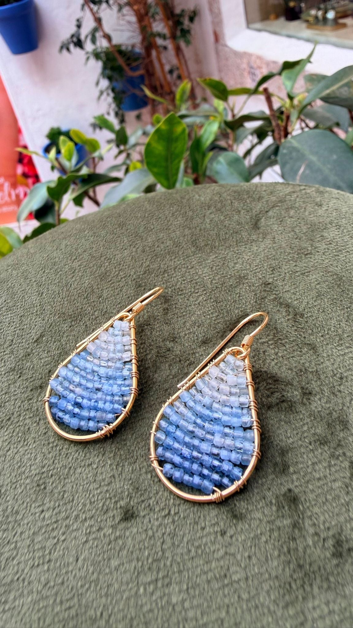 Aquamarine Gradient Teardrop Earrings — Gold Vermeil & Gold-Filled on Sterling Silver