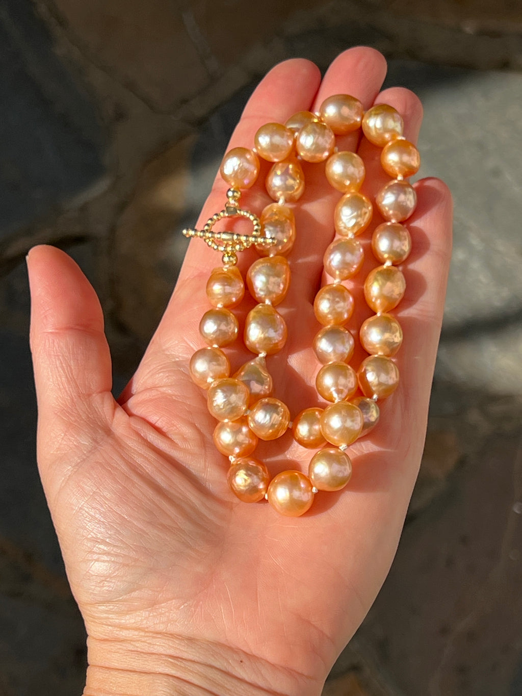 Golden Edison Pearl Necklace