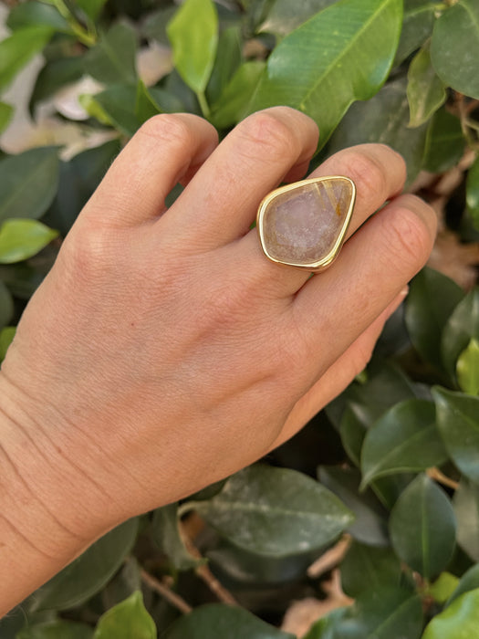 Rutilated Quartz Statement Ring