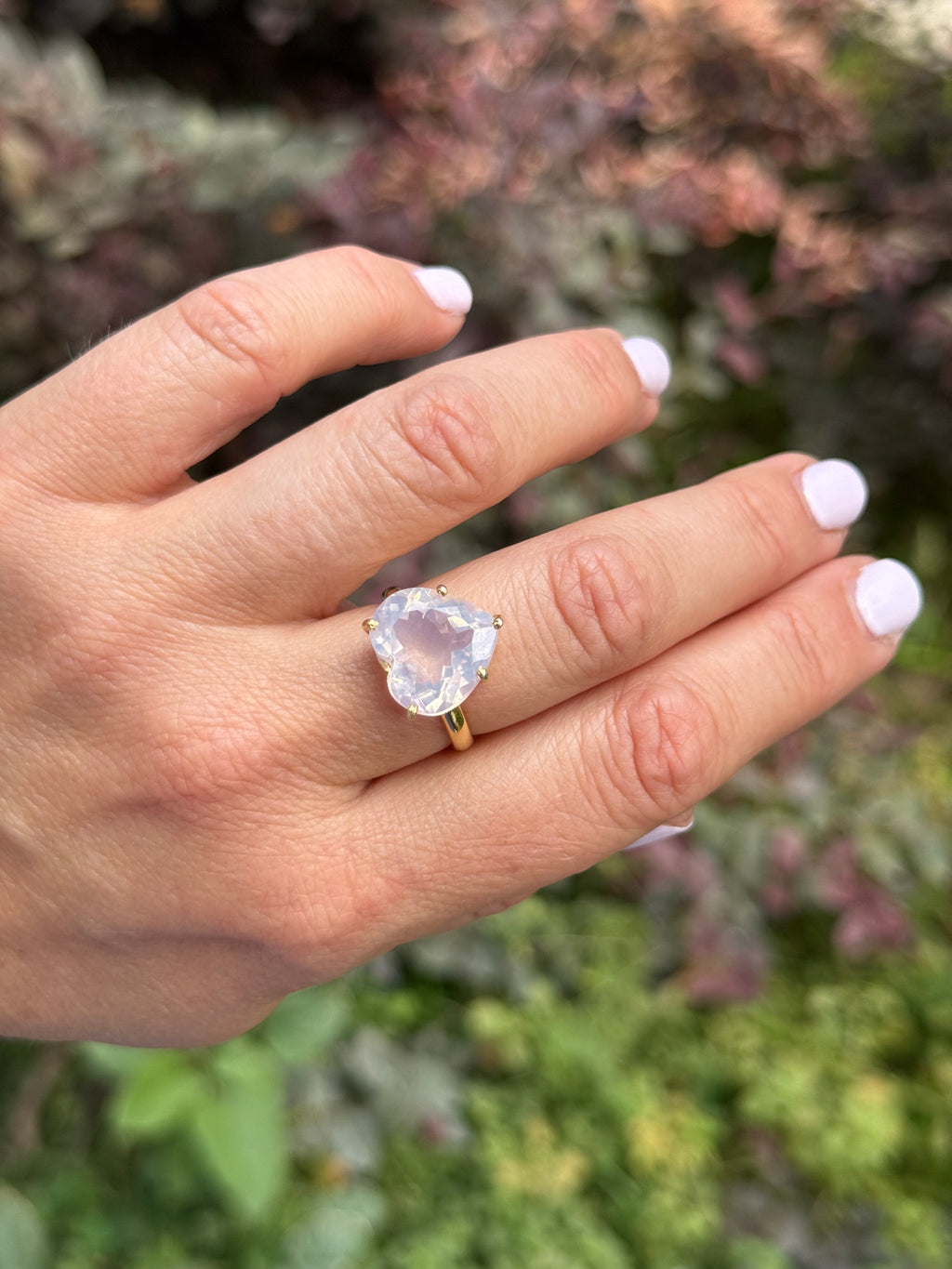 Heart Lavender Quartz Ring