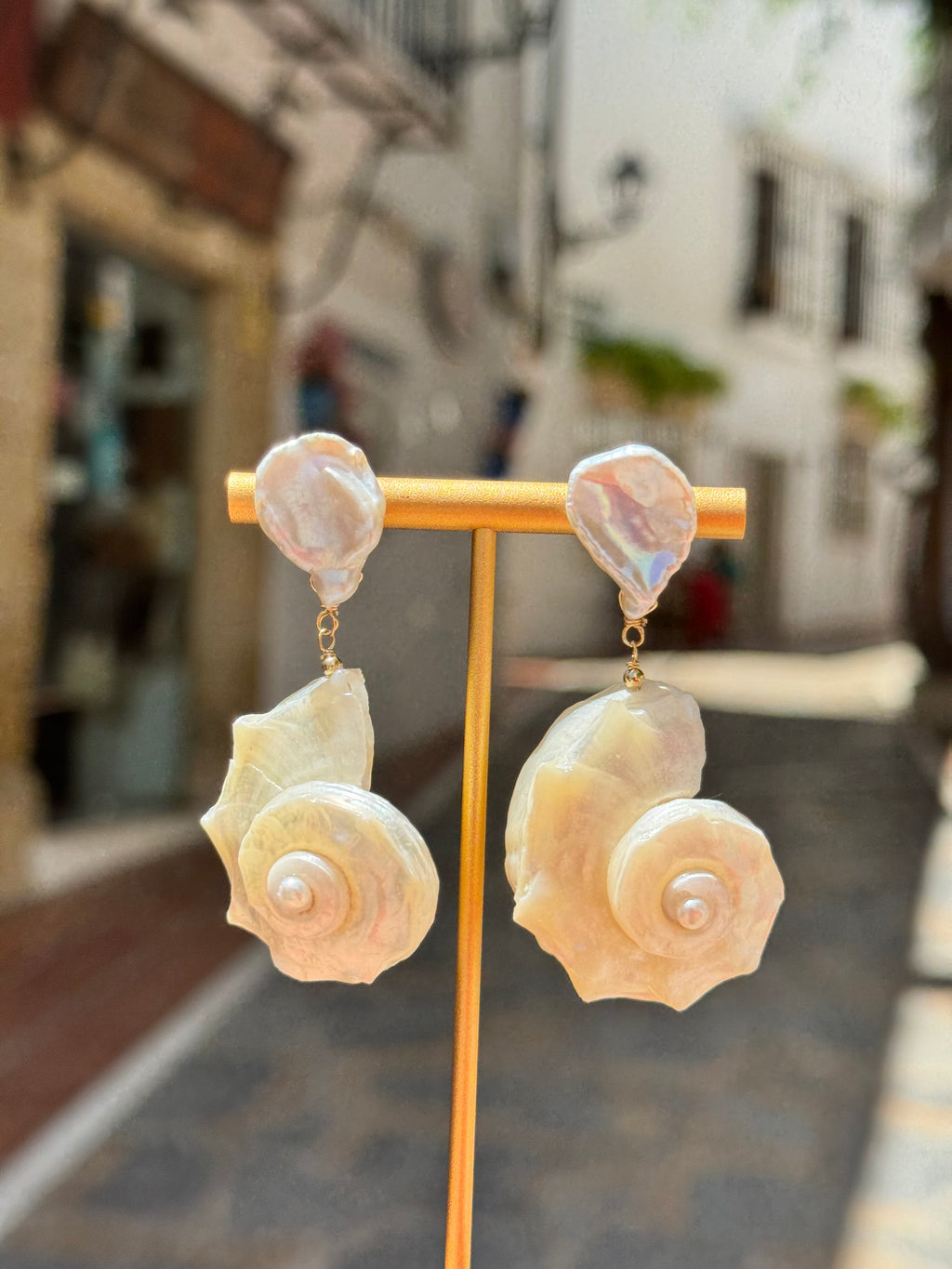 Keshi Pearl And Shell Earrings “Sirena”