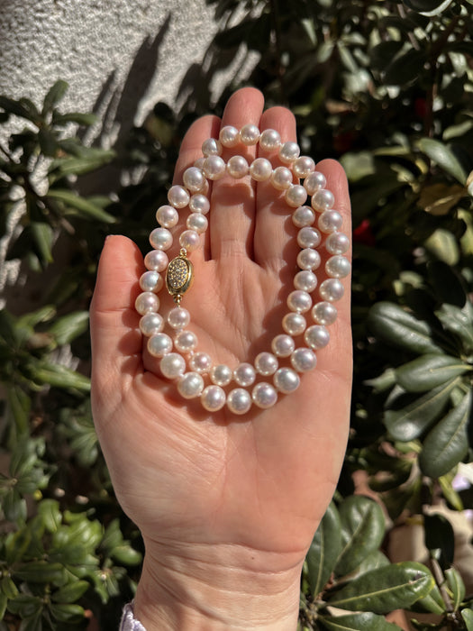Classic White Pearl Necklace 8 mm