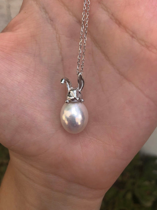 Pearl Rabbit Pendant Necklace