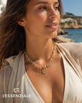Lemon quartz necklace with citrus pendant