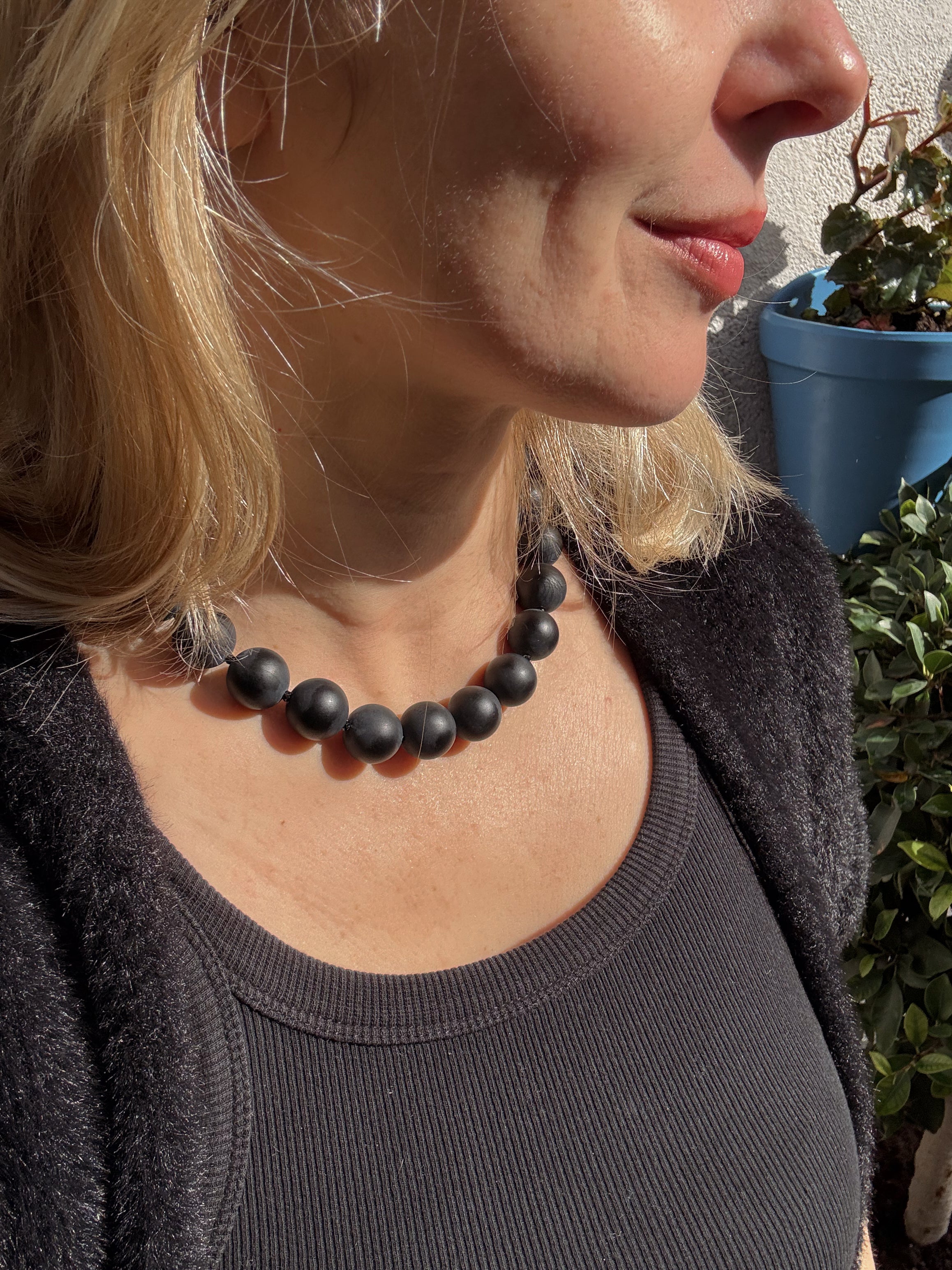 Chunky Matte Onyx Necklace