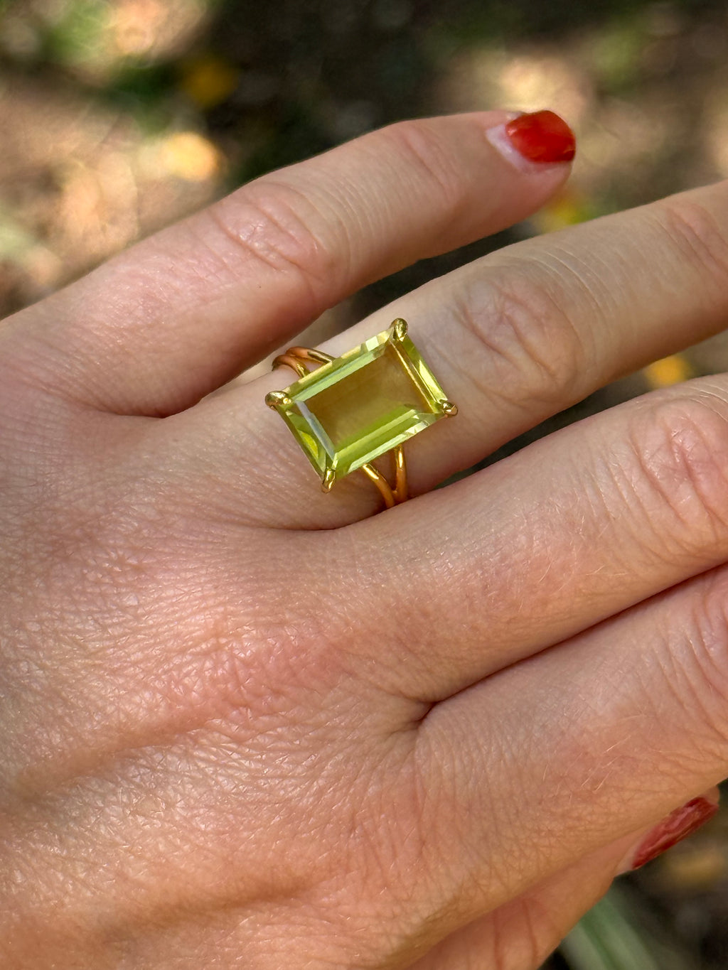 Lemon Quartz Statement Ring “Soleil”