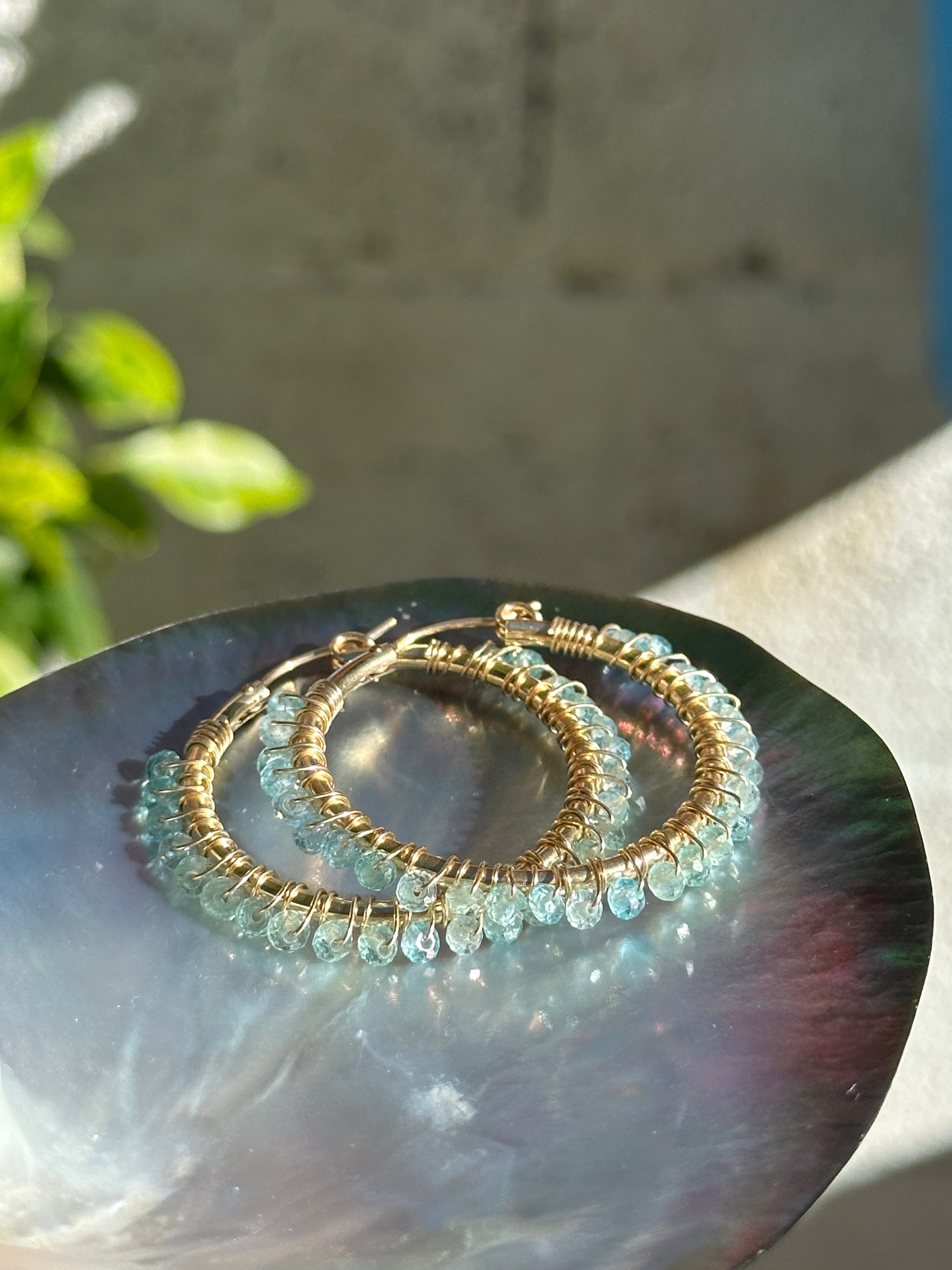 Apatite Hoop Earrings