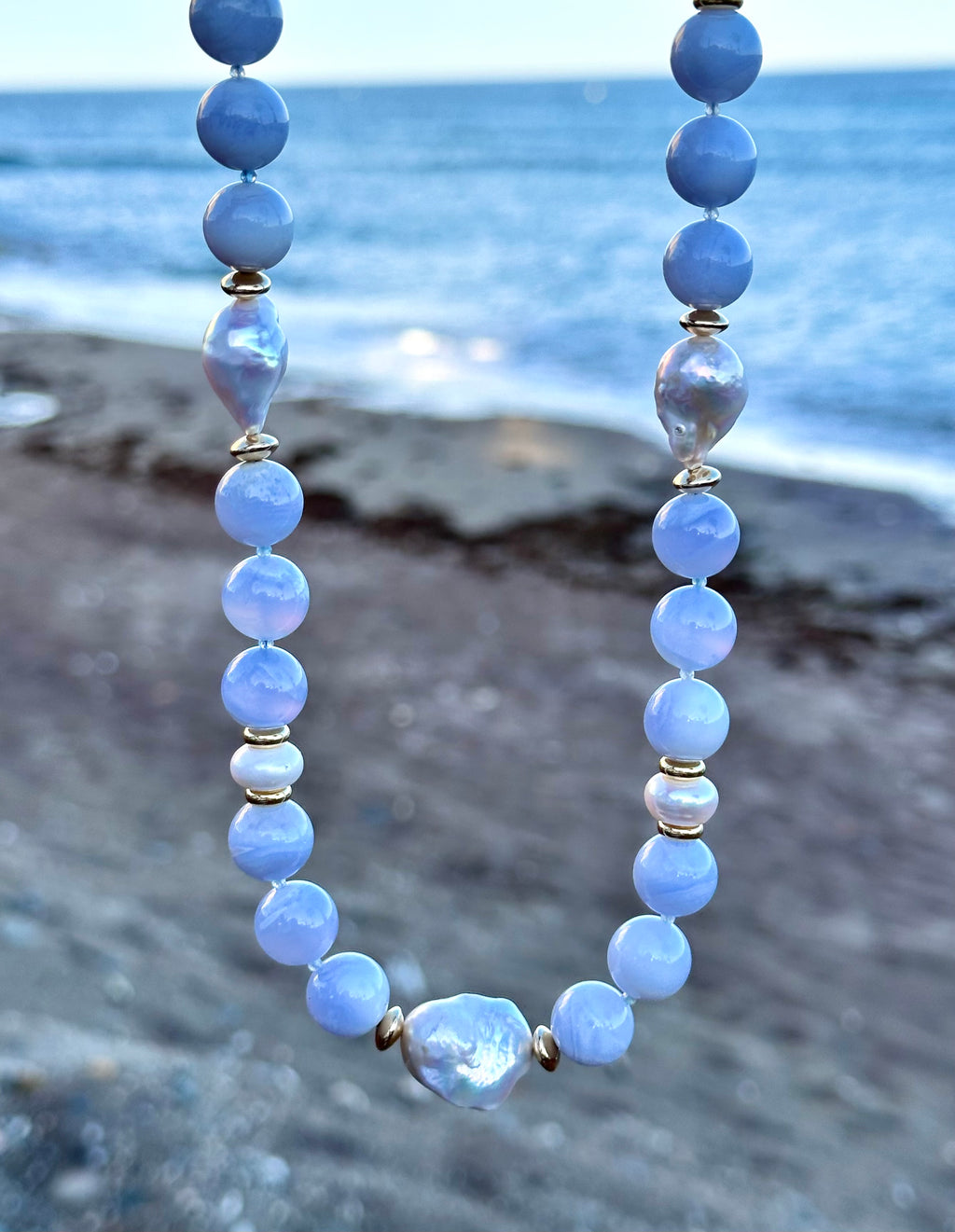 Chunky Lace Agate And Pearl Statement Necklace, Set with Earrings