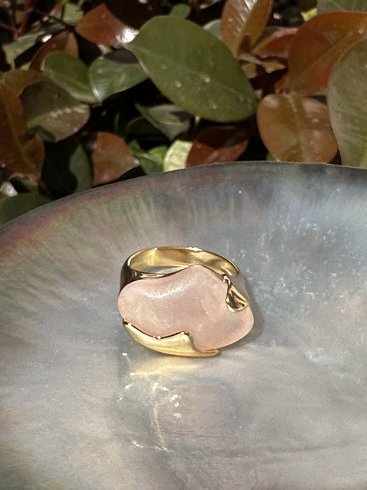 Rose Quartz Statement Ring