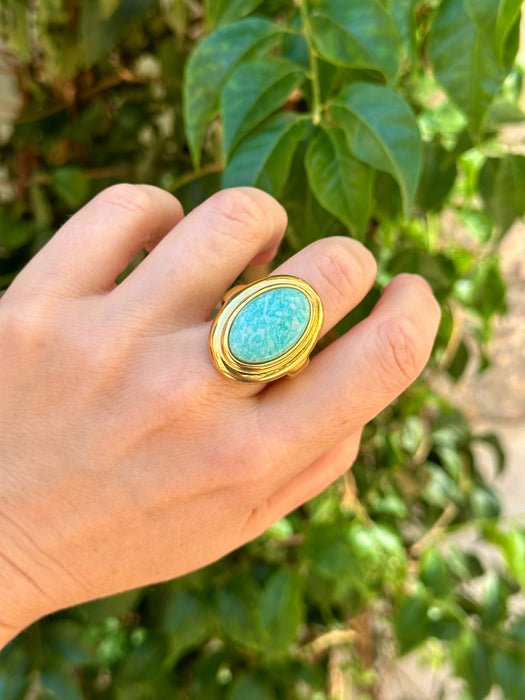 Amazonite Statement Ring