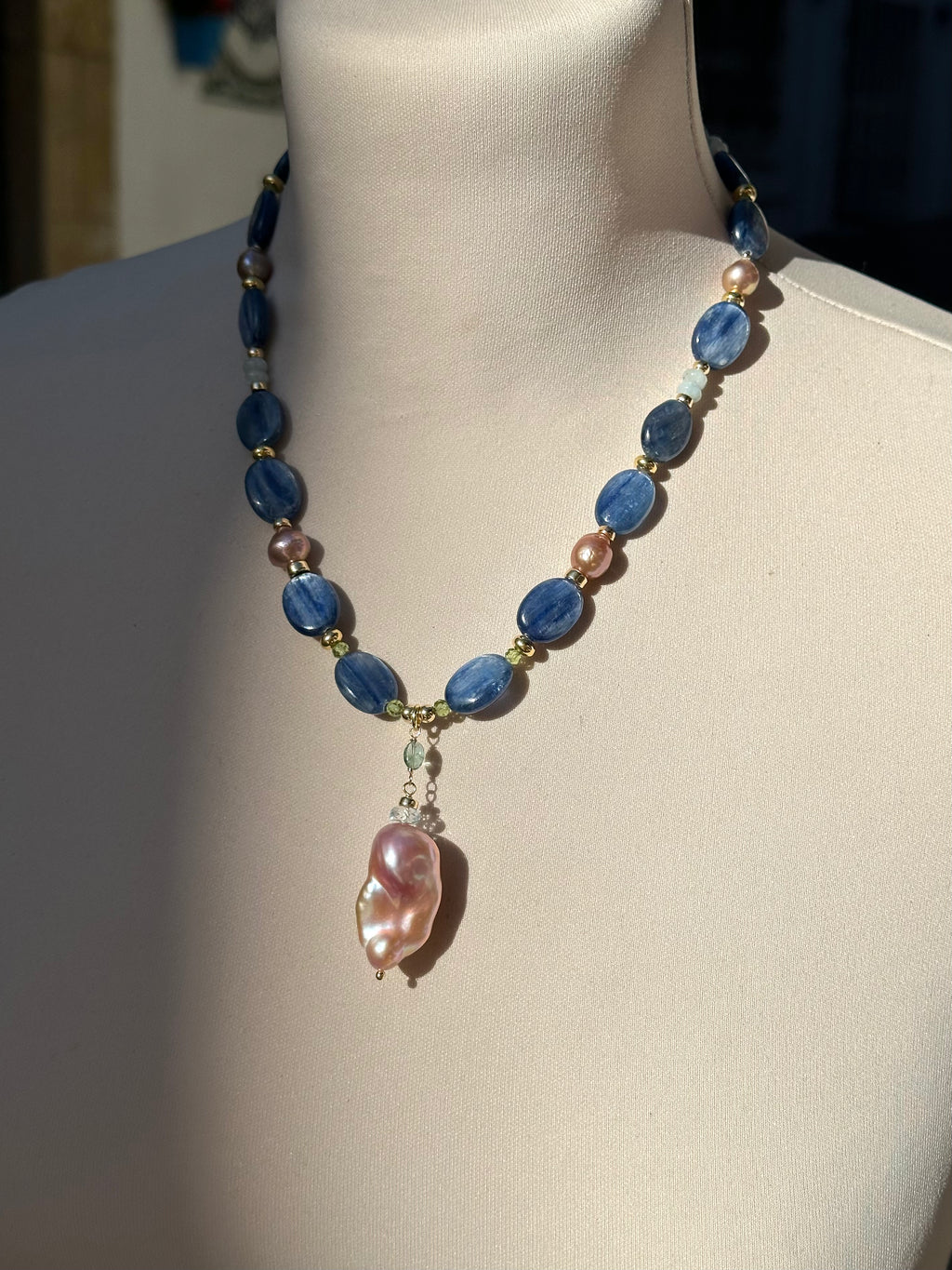 Kyanite Statement Necklace Daria