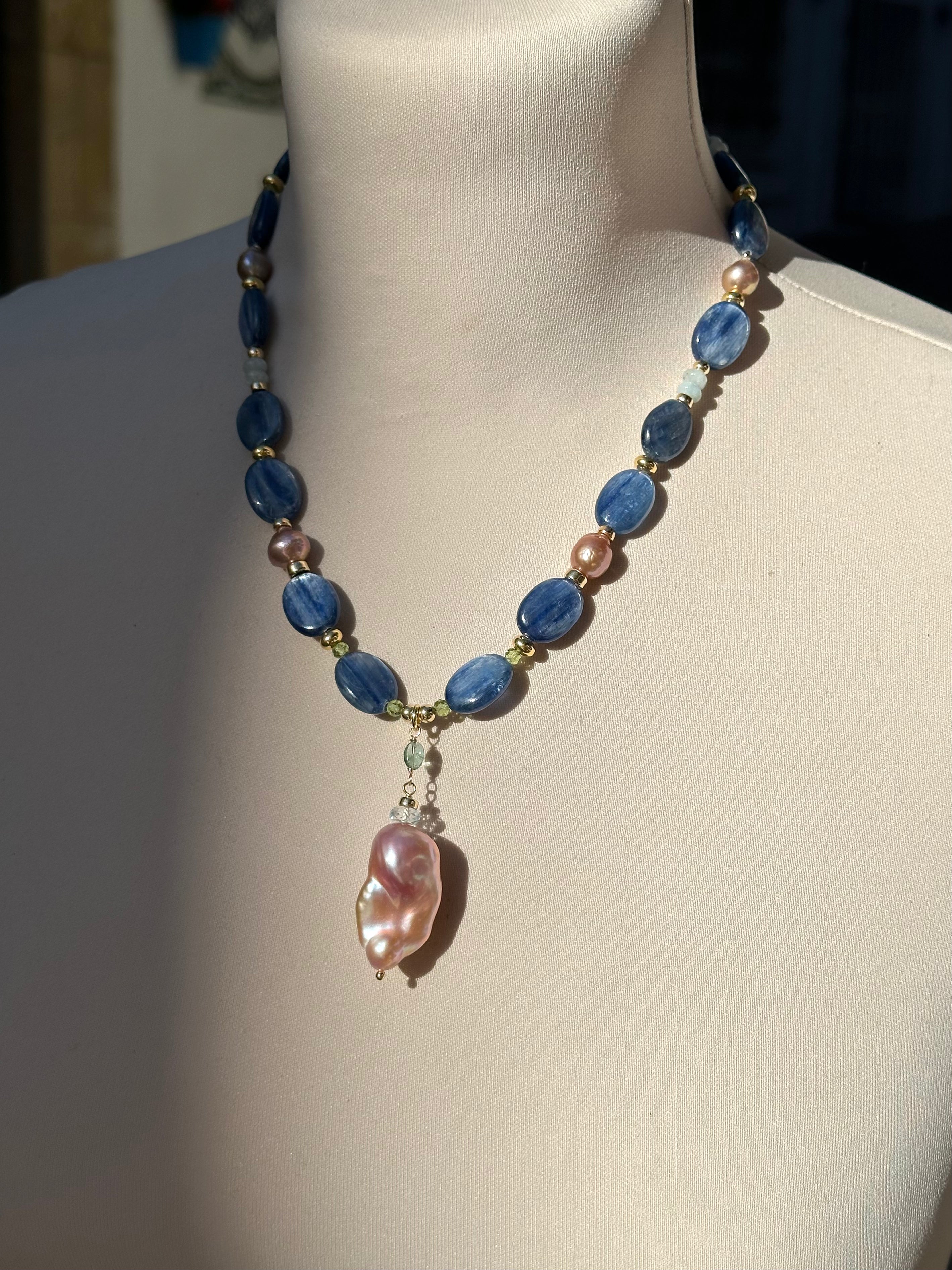 Kyanite Statement Necklace Daria