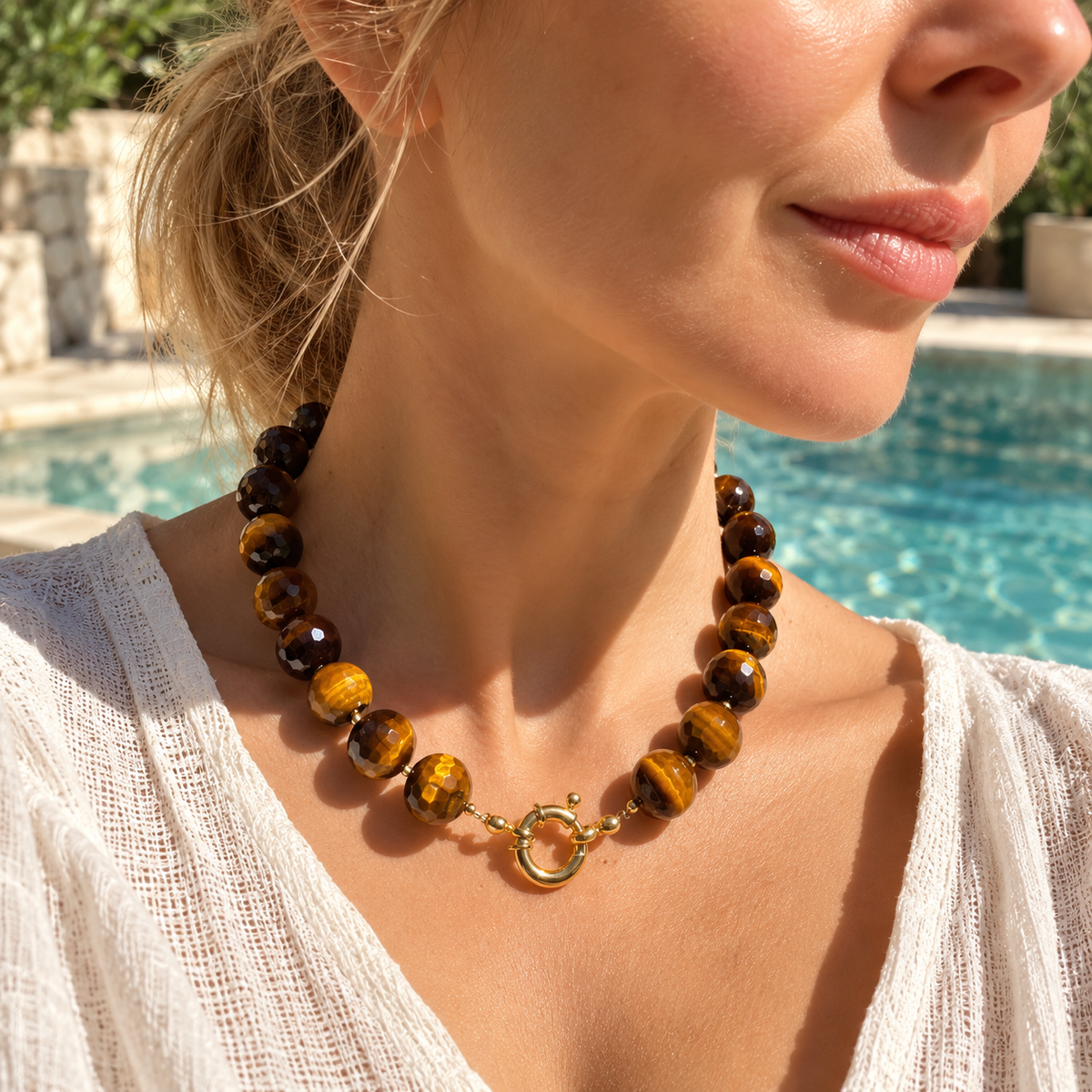 Tiger Eye Stone Necklace “Almería”