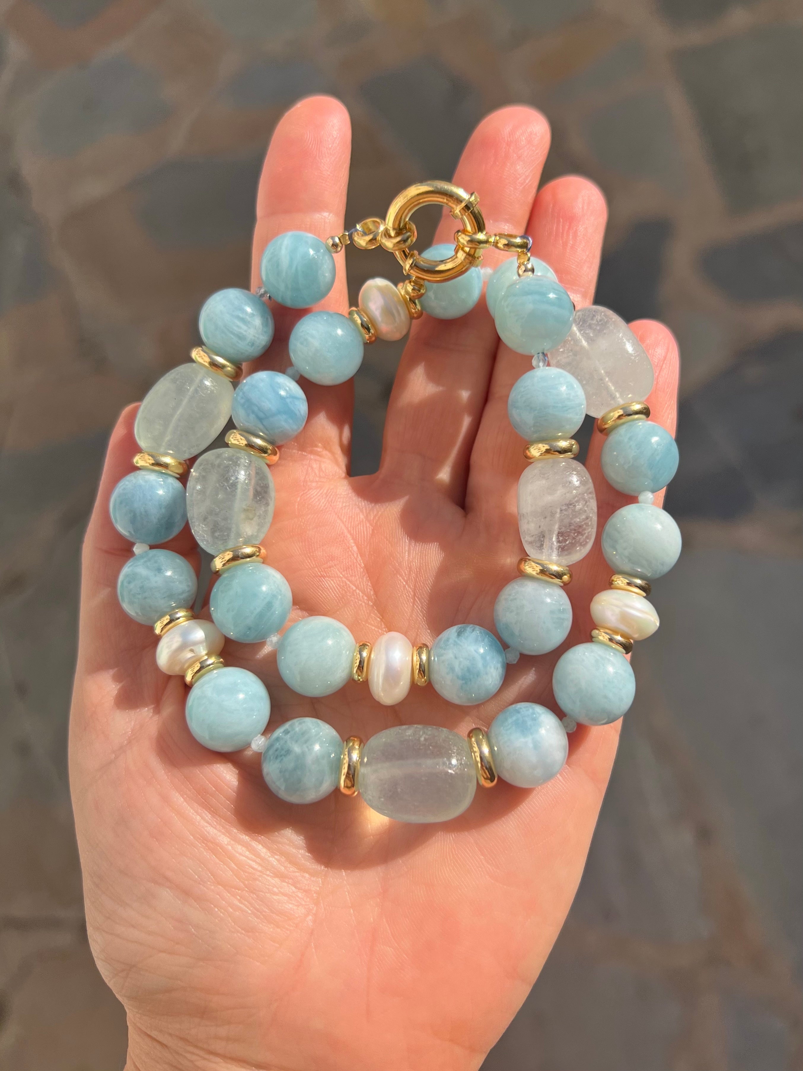 Chunky Aquamarine Necklace Cielo