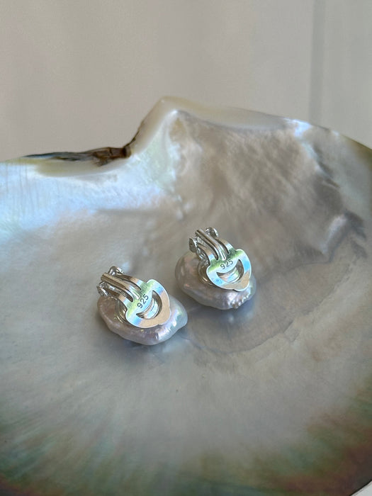 Keshi Pearl Clip On Earrings