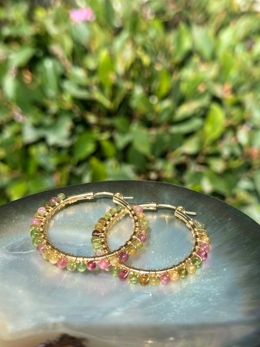 Tourmaline Hoop Earrings