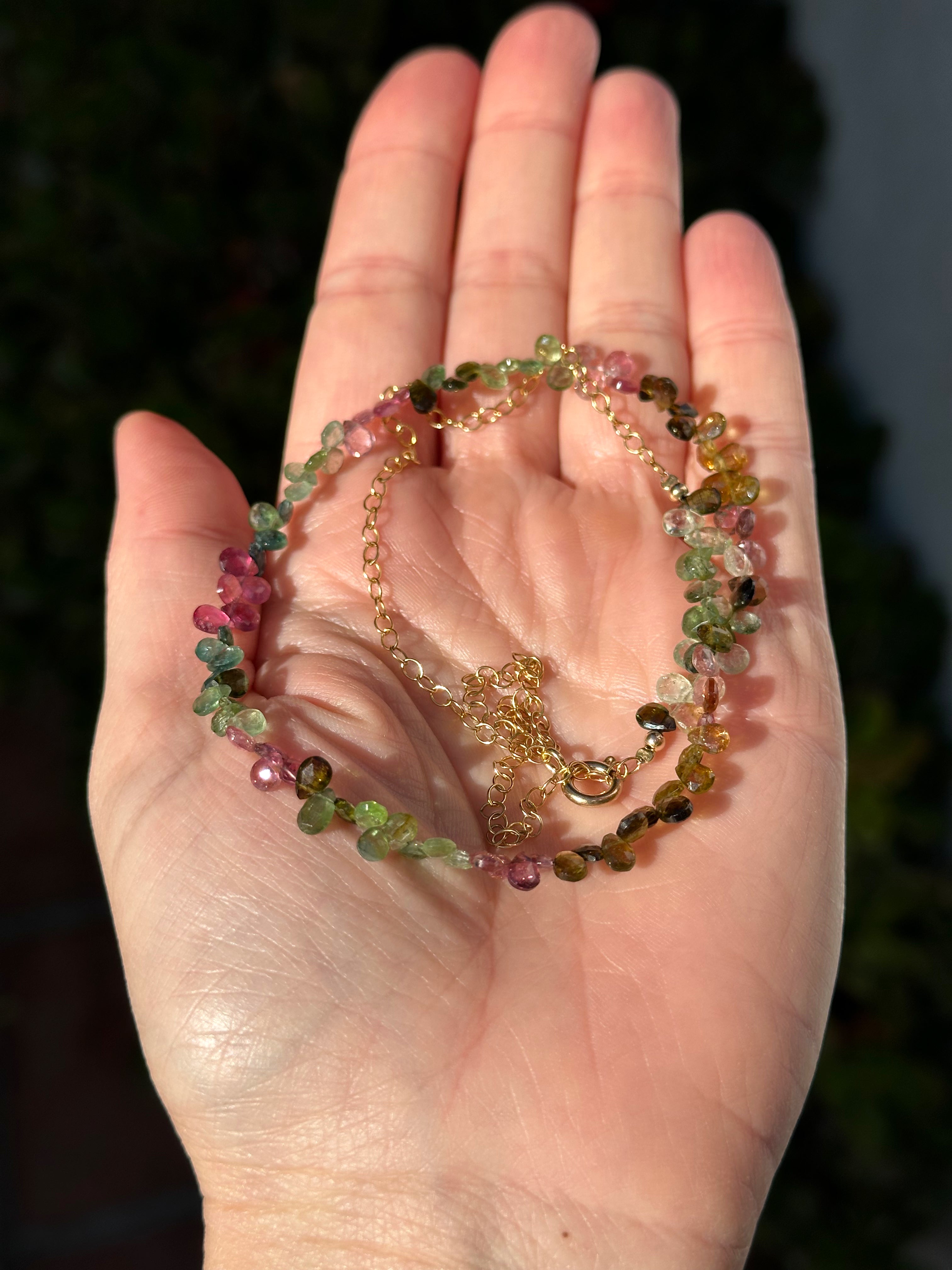 Multi Tourmaline Briolette Necklace