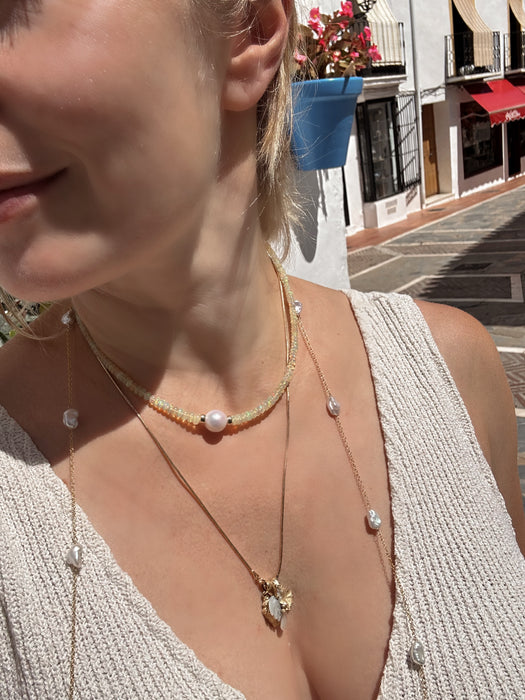 Ethiopian Opal And Edison Pearl Necklace