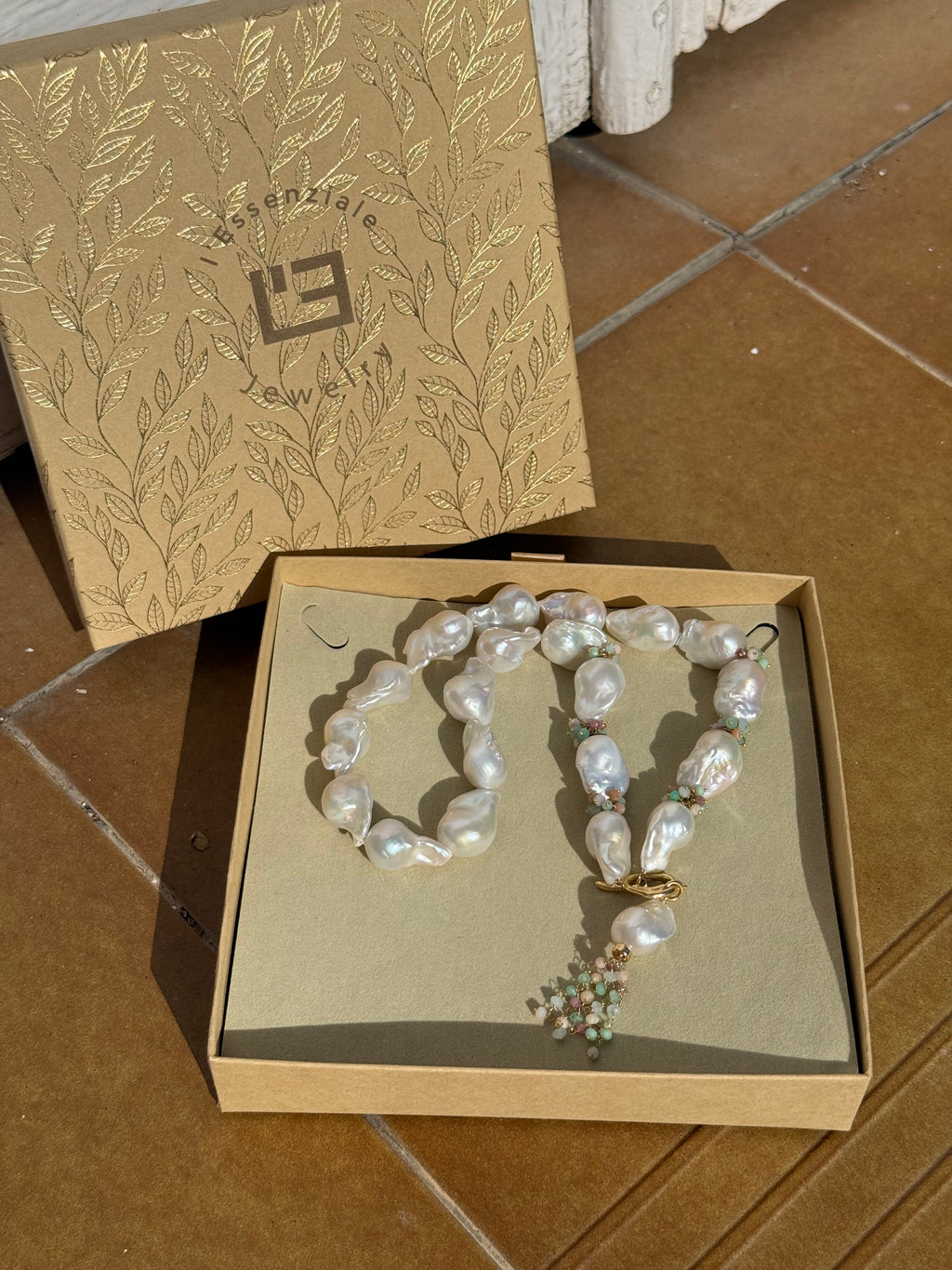 Pearl And Gemstone Necklace “Fiora”