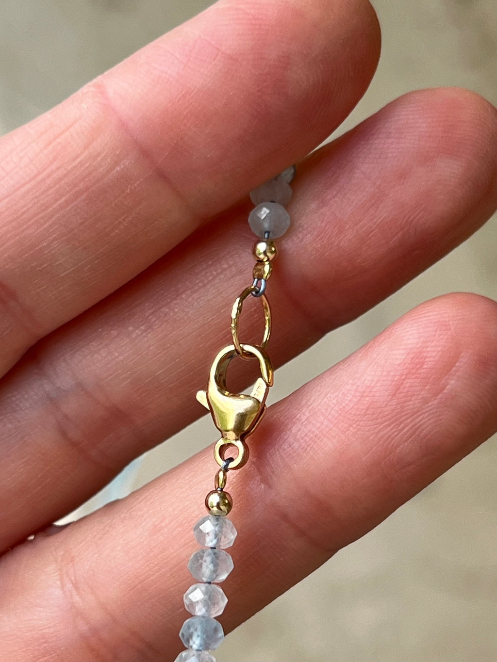 Aquamarine And Baroque Pearl Necklace, March Birthstone