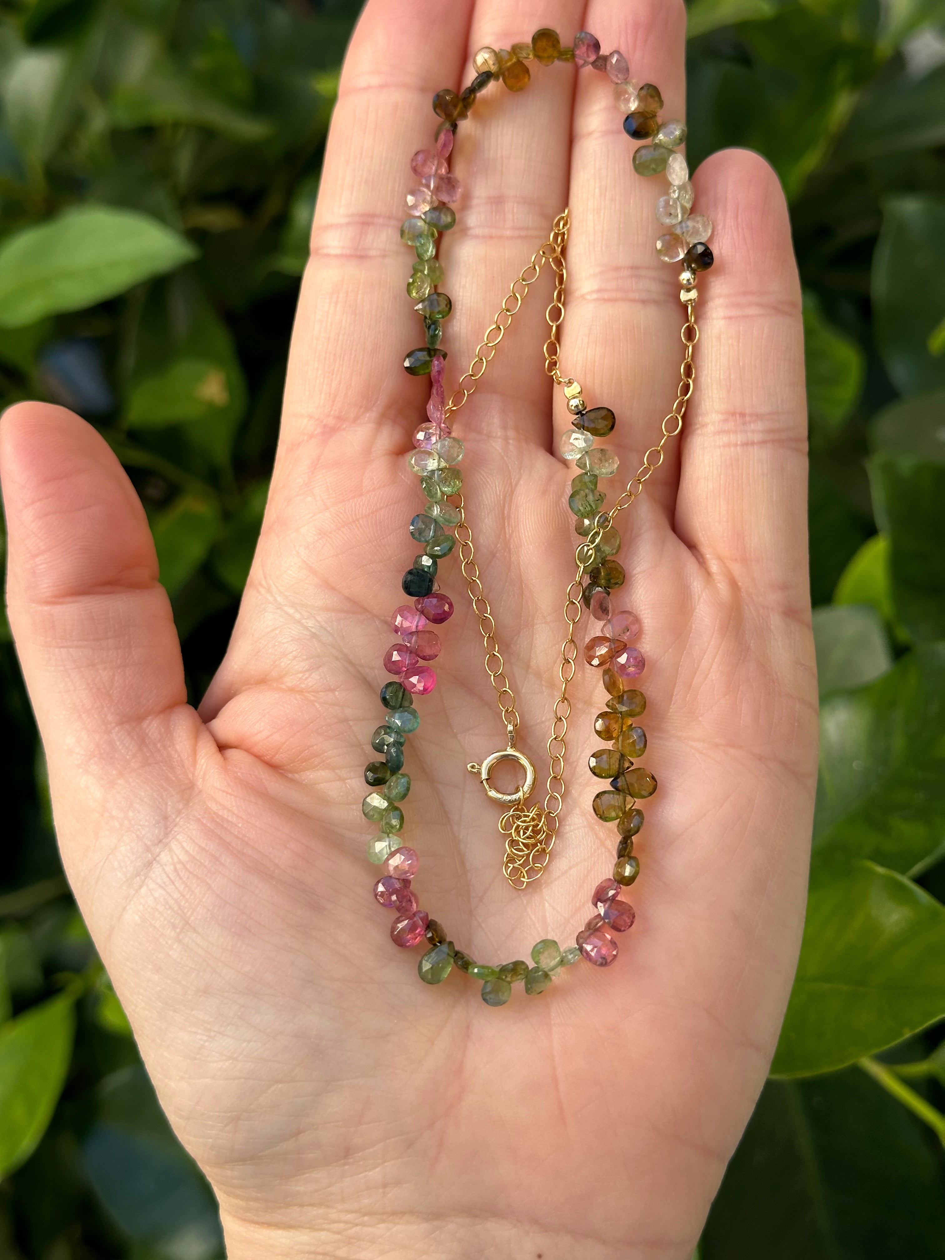 Multi Tourmaline Briolette Necklace