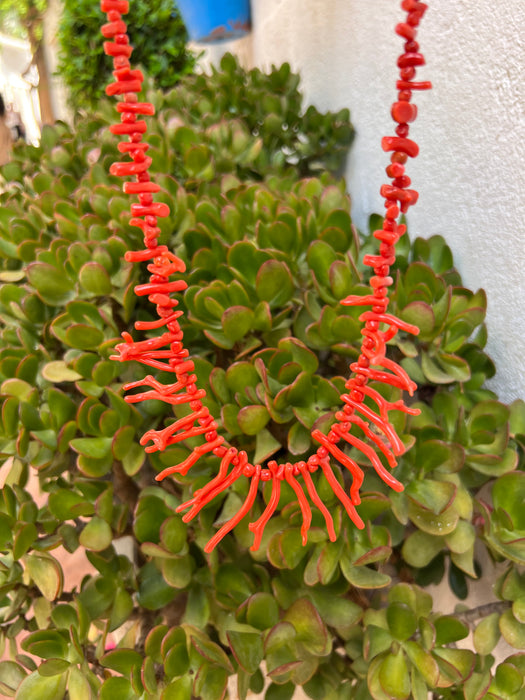 Red Coral Branch Necklace