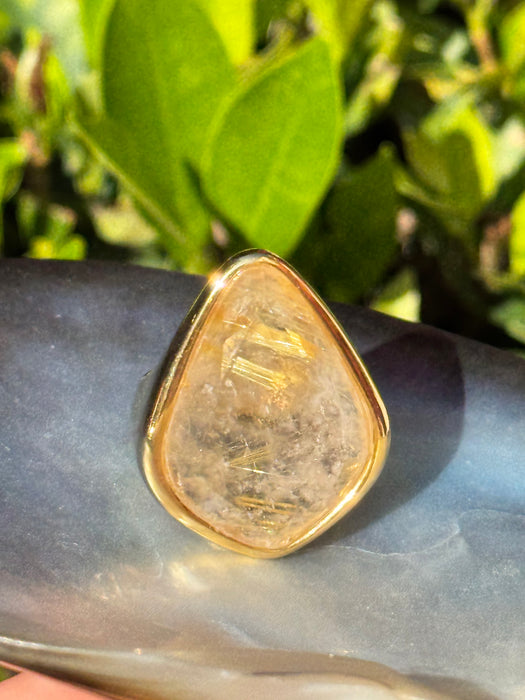 Rutilated Quartz Statement Ring