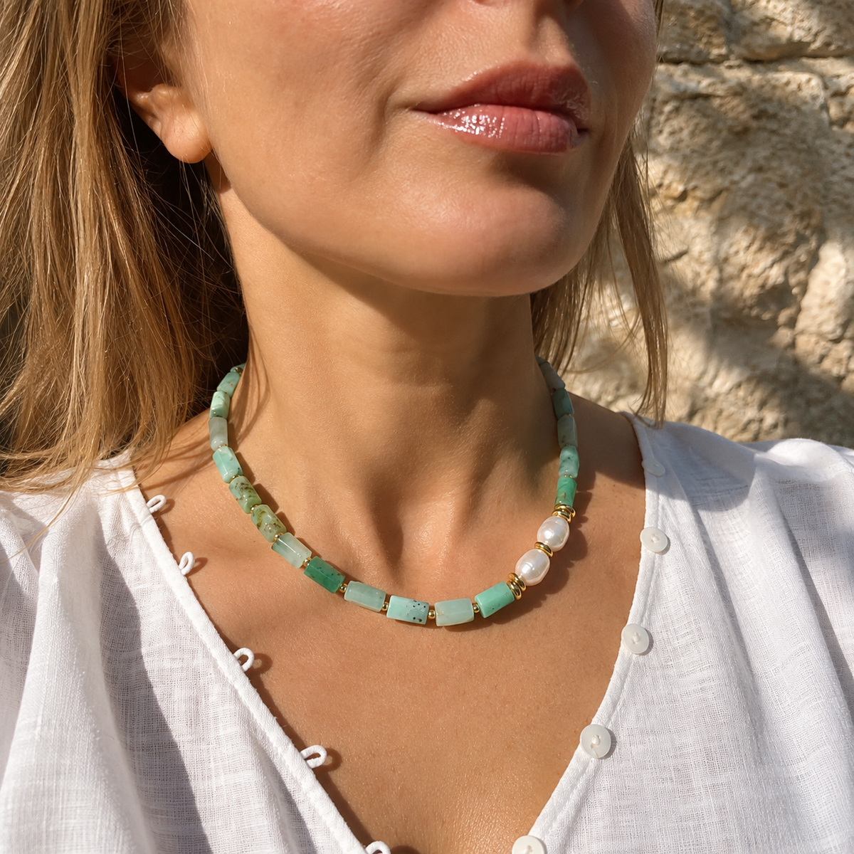 Chrysoprase Necklace “Alma”