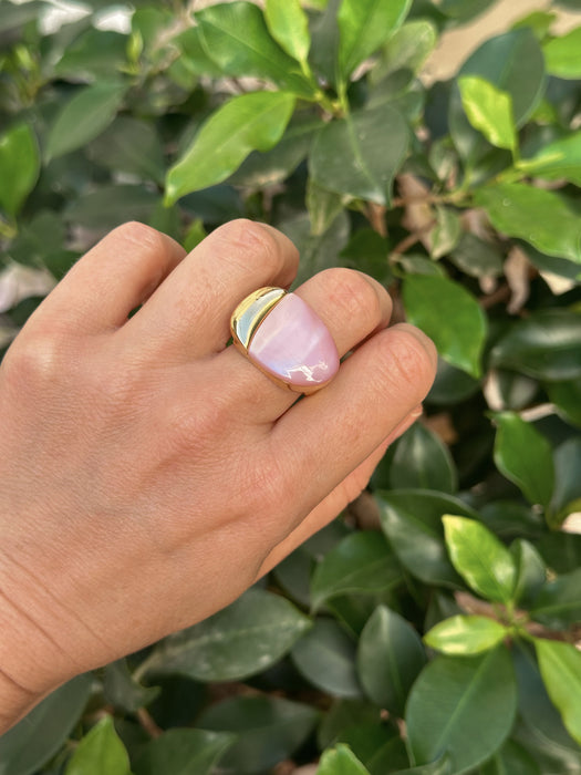 Pink Mother of Pearl Oval Ring