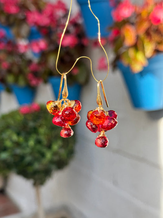 Dark Pink Padparadscha Sapphire earrings