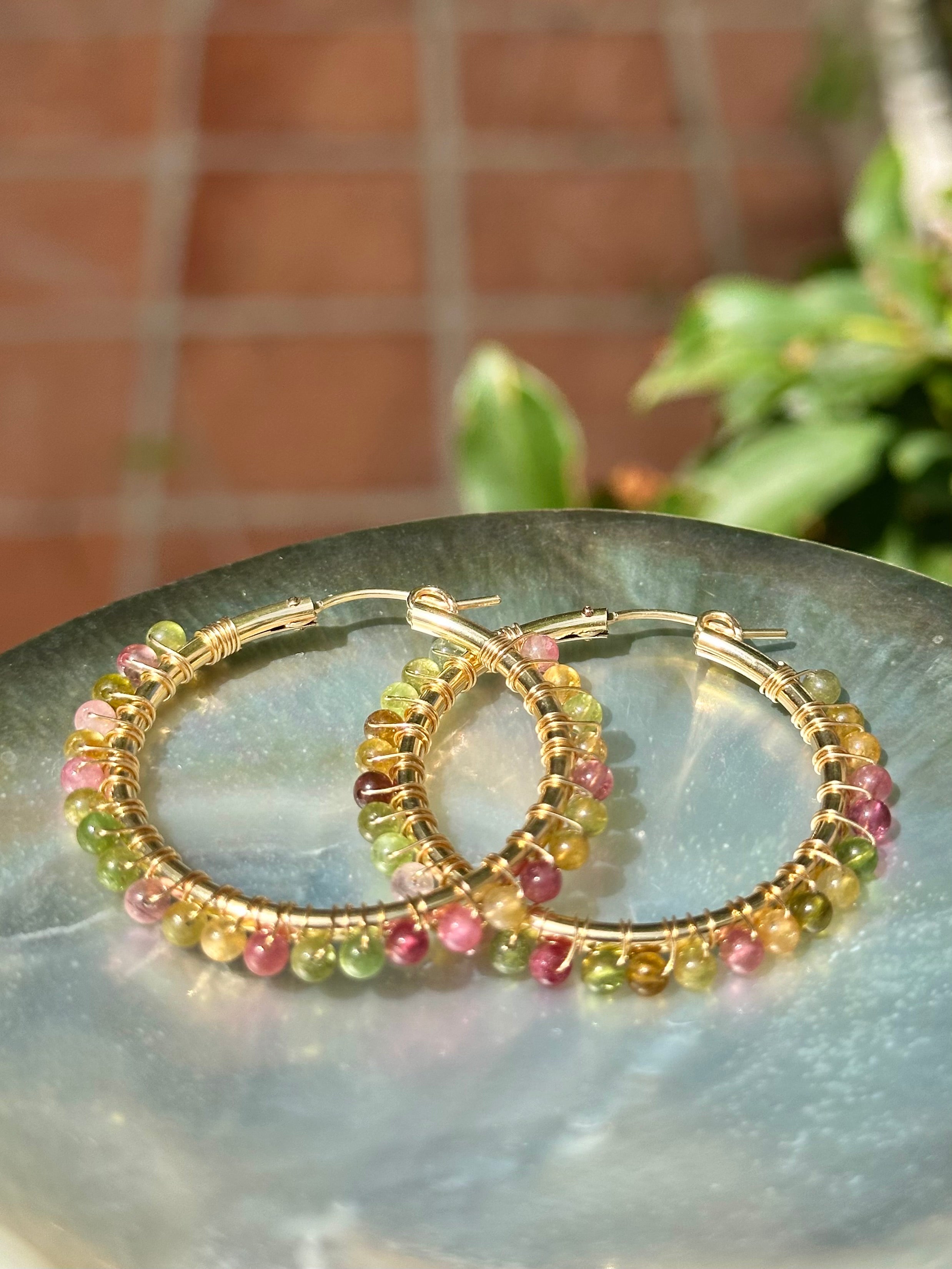 Tourmaline Hoop Earrings