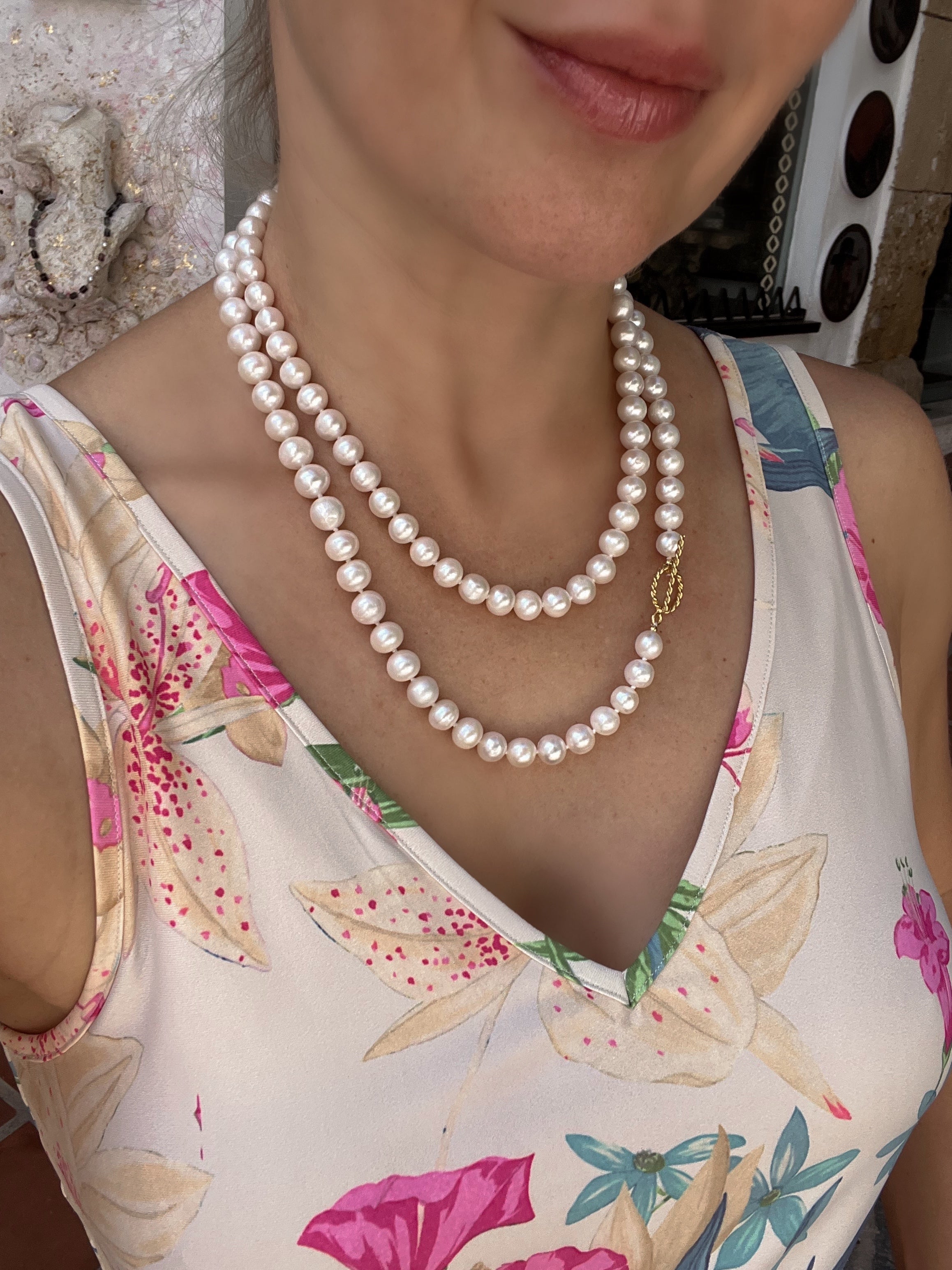 Timeless Classic Long Pearl Necklace