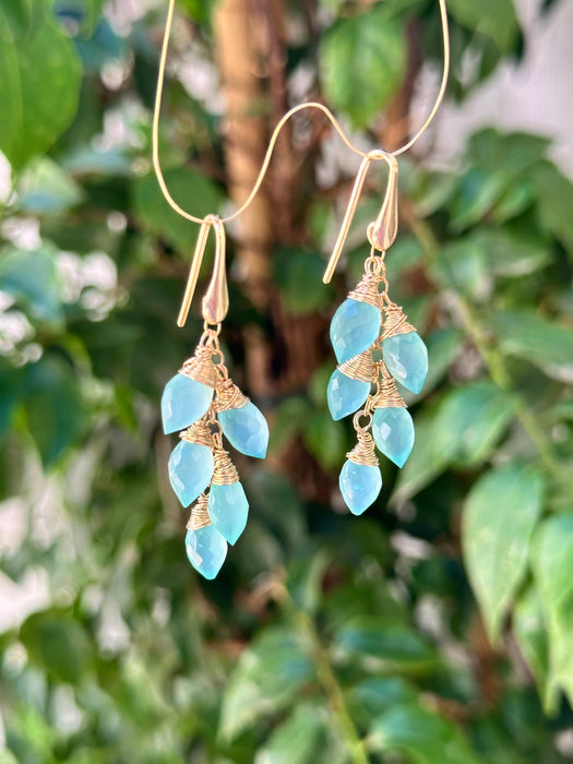 Blue Onyx Drop Earrings