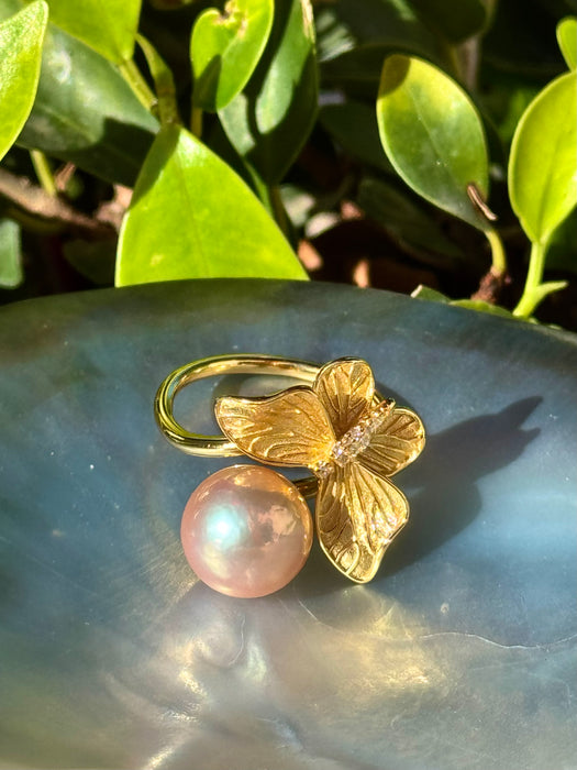 Pearl And Butterfly Ring