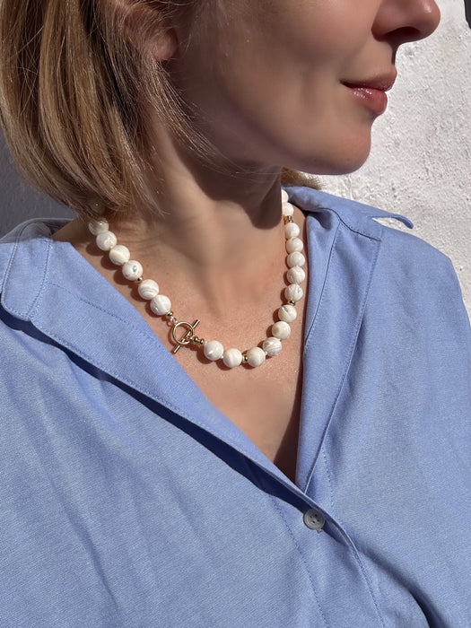 Mother of Pearl Beaded Necklace