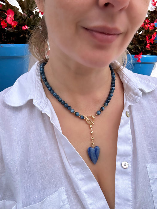 Kyanite necklace with heart pendant