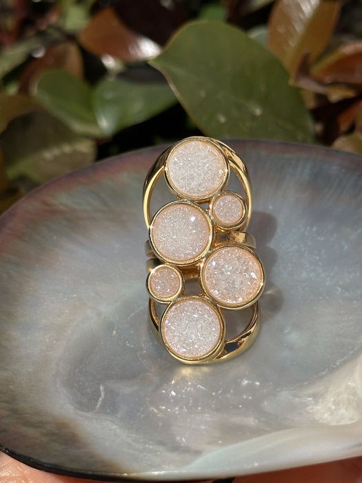 Druzy Quartz Statement Ring