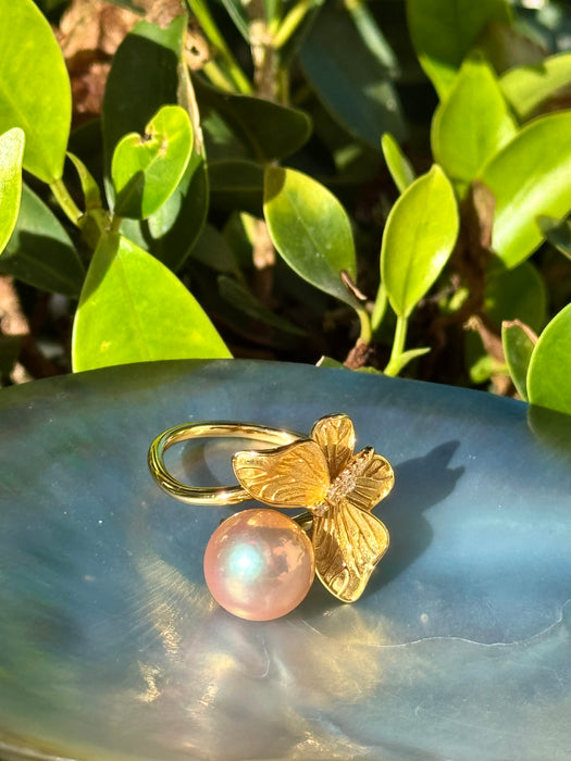 Pearl And Butterfly Ring