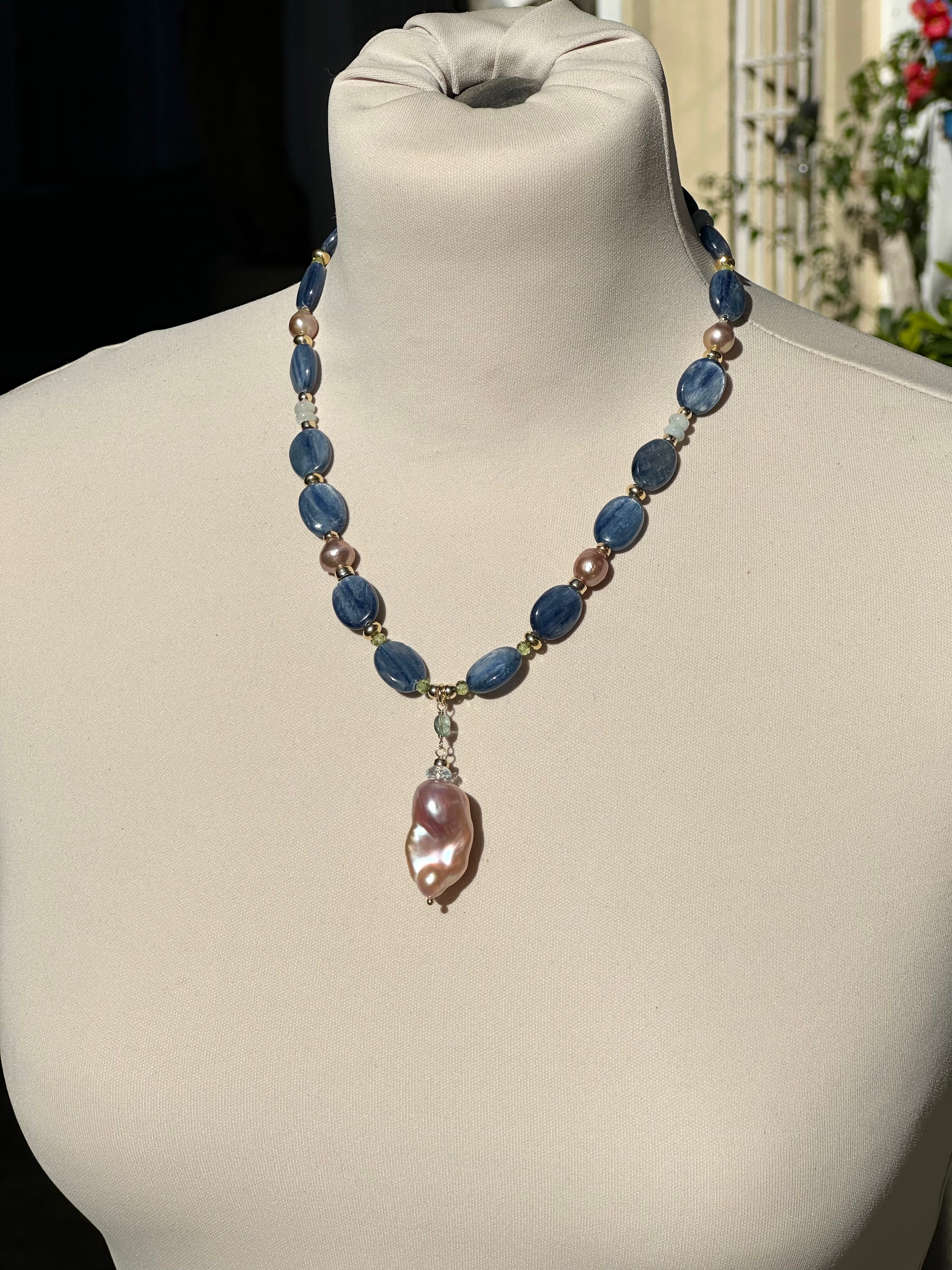 Kyanite Statement Necklace Daria