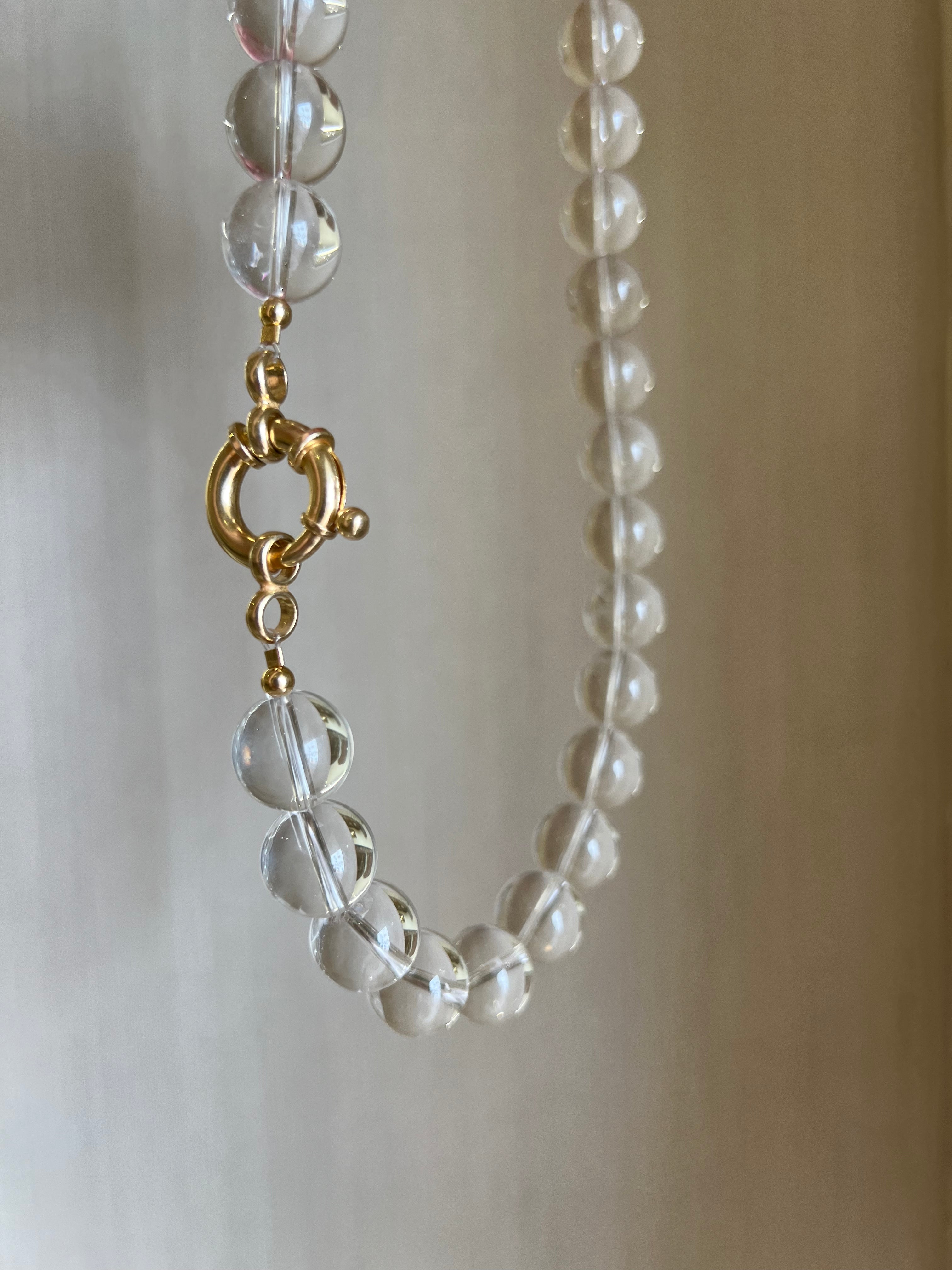 Chunky Rock Crystal Gumball Necklace