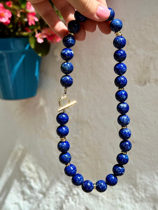 Chunky Gumball Lapis Lazuli Necklace