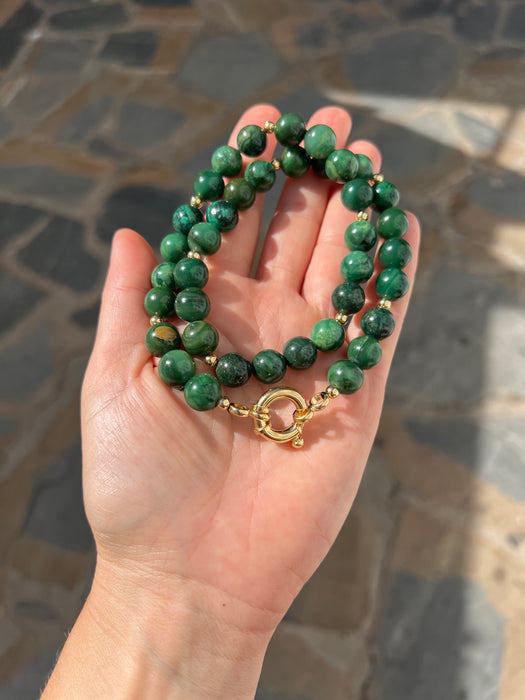 African Jade Beaded Necklace