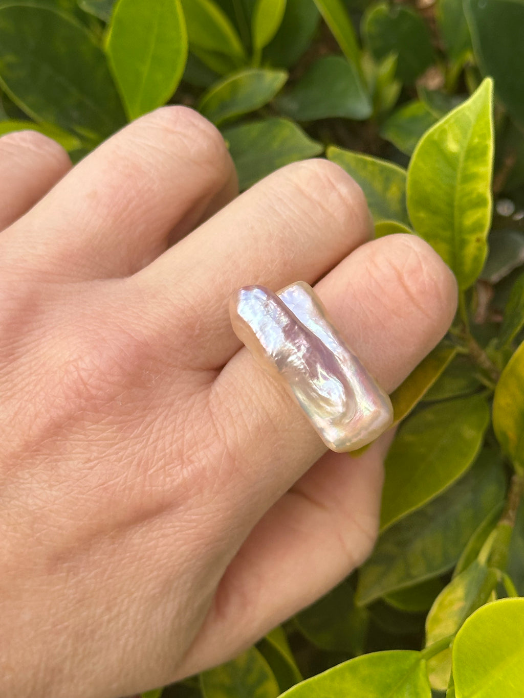 Square Baroque Pearl Cocktail Ring