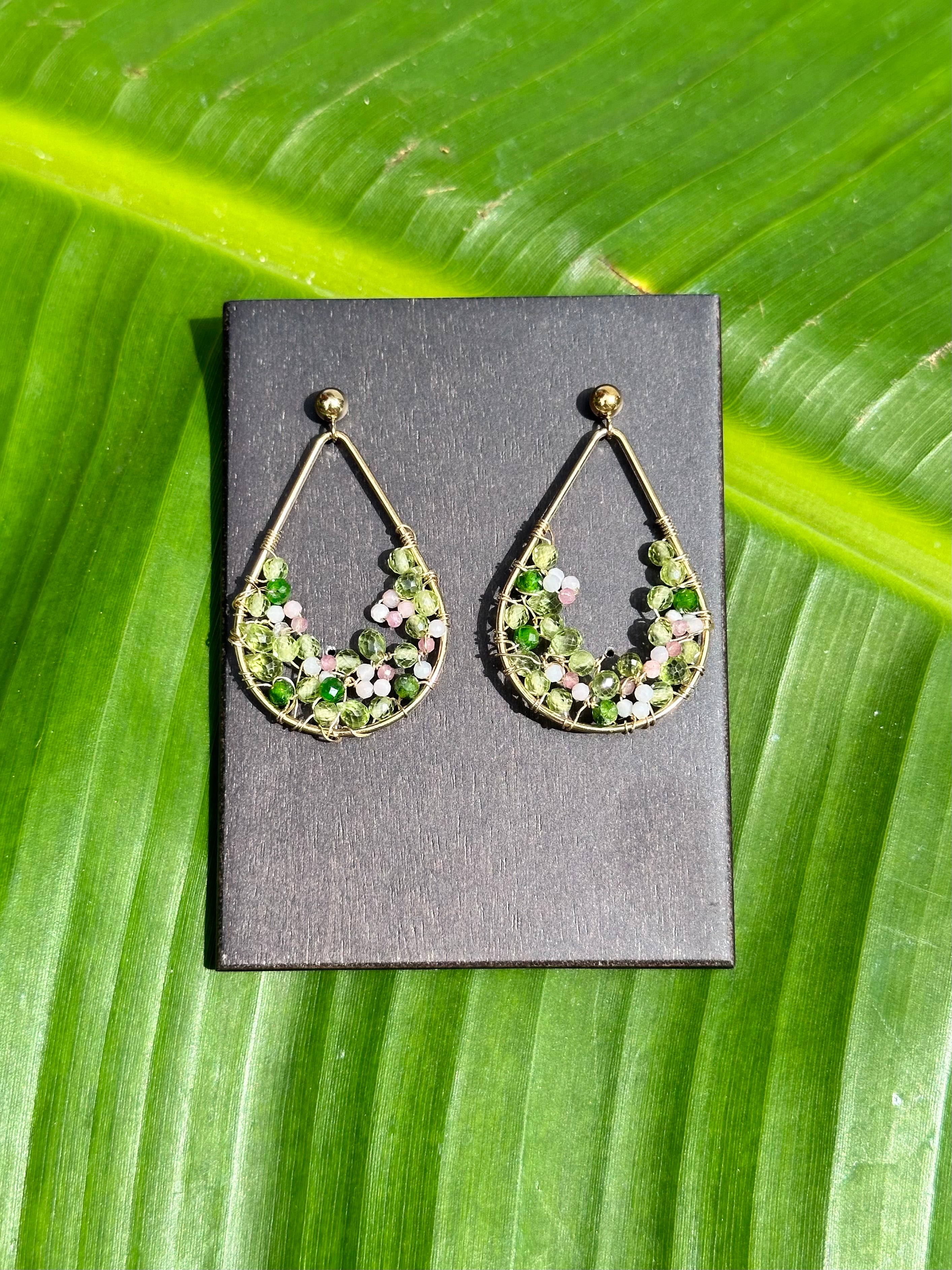 Floral Gemstone Earrings “Jardines Secretos”