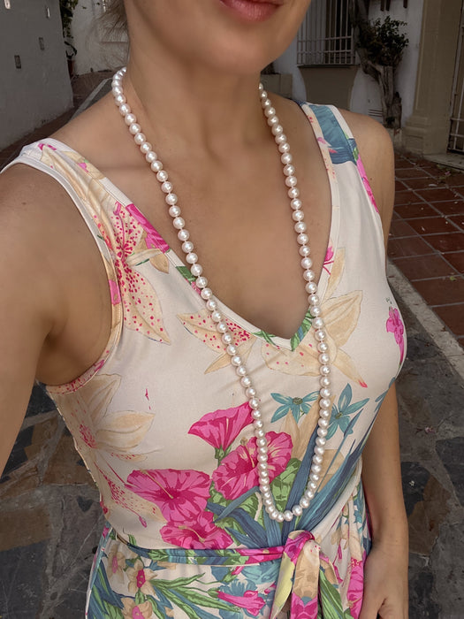 Timeless Classic Long Pearl Necklace