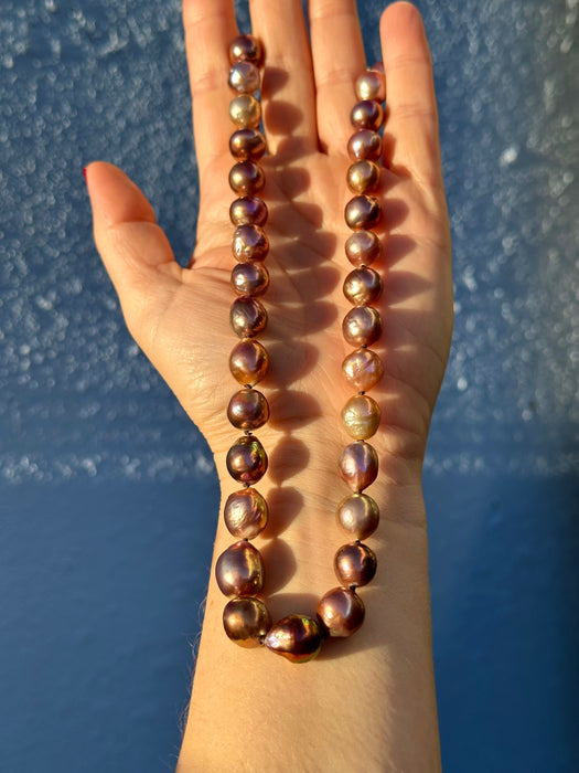 Chocolate Brown Edison Pearl Necklace