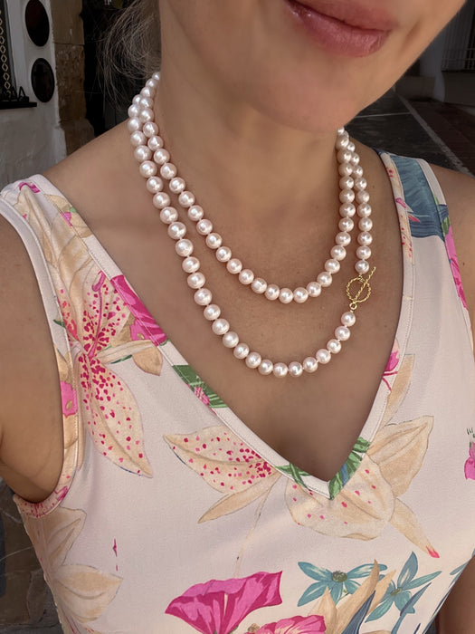 Timeless Classic Long Pearl Necklace